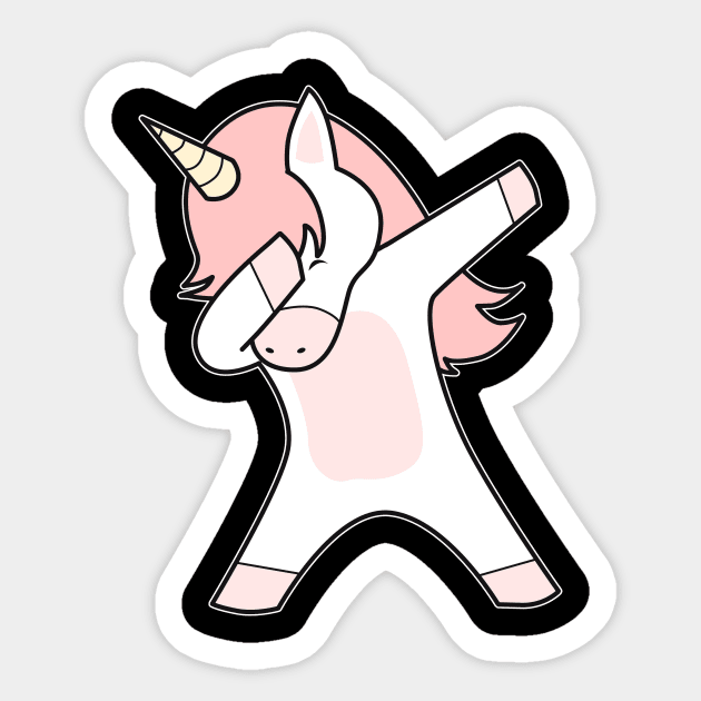 Dabbing Unicorn Sticker by Imutobi